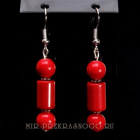 Серьги с кораллом Токио асПКО-060