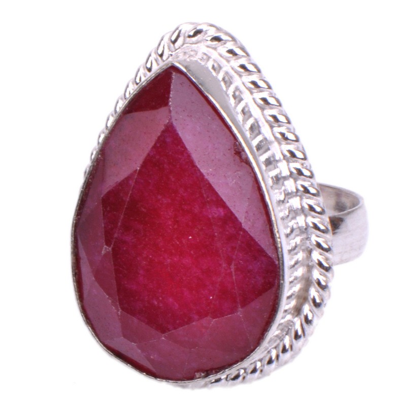 Кольцо серебро с рубином "Галос"