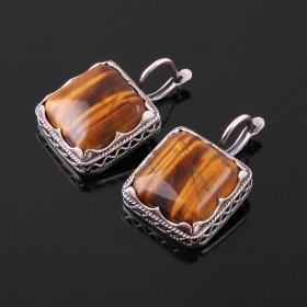 Серьги с тигровым глазом "Клиос"