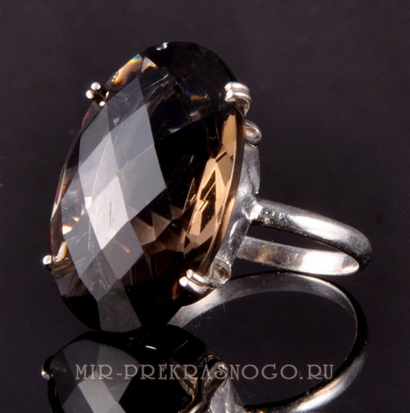 Кольцо серебро с раухтопазом Аркадия скНРТ-069