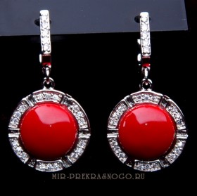 Серьги с кораллом Утро сИКО-488