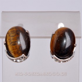 Серьги с тигровым глазом Конкорд сНТГ-673