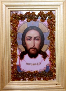 Икона янтарная Иисус Христос КЯН-1-316