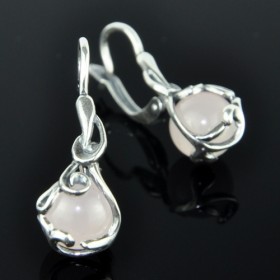 Серьги с розовым кварцем Шантильи сНКР-2944