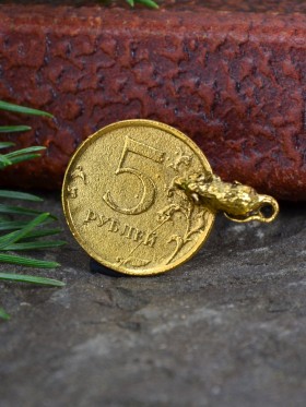 Кошельковый оберег "Мышка на Монете 5 рублей"