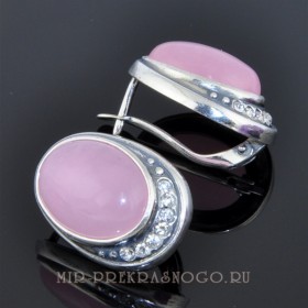 Серьги с розовым кварцем Симфония сНКР-785