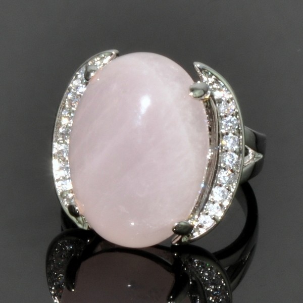 Кольцо с розовым кварцем Половинки кНКР-5832