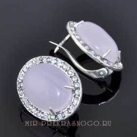 Серьги с розовым кварцем Сириус сНКР-793