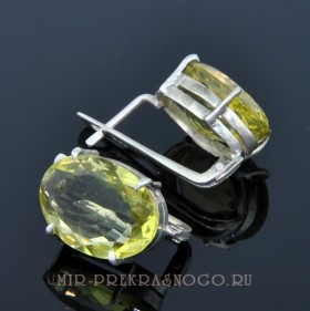 Серьги серебро с цитрином Вавилон ссНЦТ-1350