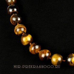 Бусы из тигрового глаза Леди-2 НТГ-14-(46-51)-1