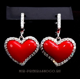 Серьги с кораллом Влюбленность сИКО-357