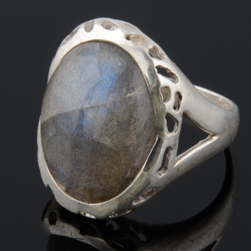 Кольцо серебро с лабрадором "Эксклюзив"