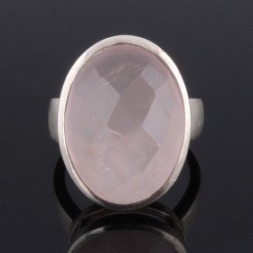 Кольцо серебро с розовым кварцем &quot;Галос&quot;