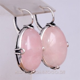 Серьги с розовым кварцем Величие сНКР-656