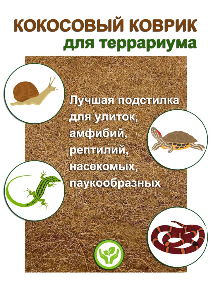 Кокосовый мат 20*30 см для улиток 
