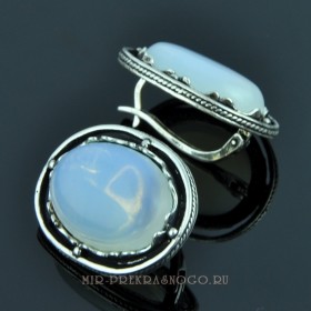 Серьги с лунным камнем Олива сНЛК-1288