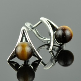 Серьги с тигровым глазом Ласточка сНТГ-5258-РДТ
