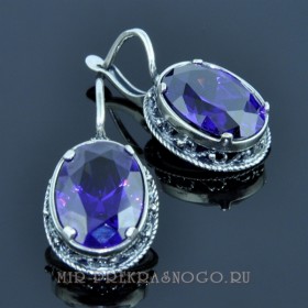 Серьги с цирконом Модница сНЦР-1245