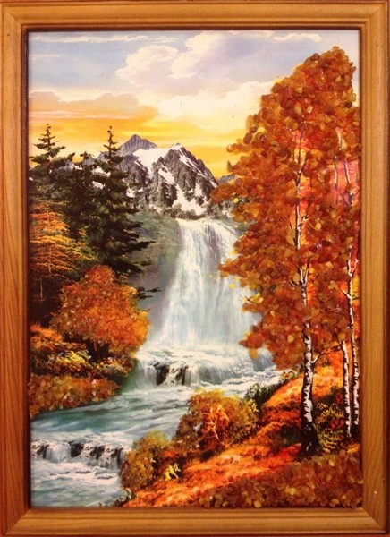 Картина из янтаря Горная Река кян-2-903
