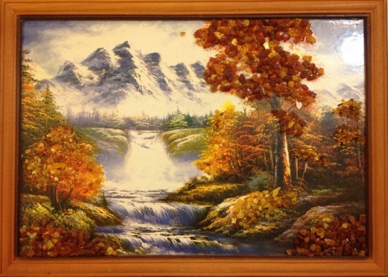 Картина из янтаря Горная Река кян-2-908