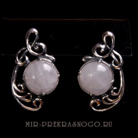 Серьги с розовым кварцем Вуаль сНКР-596
