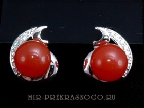 Серьги с сердоликом Флирт сИСР-407