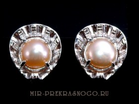 Серьги с жемчугом Афродита сНЖМ-398