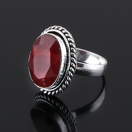 Кольцо серебро с рубином "Вентура"