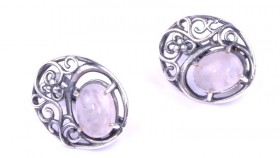Серьги с розовым кварцем Вуаля сНКР-7939
