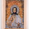 Икона с янтарем "Господь Вседержитель" 10,5х14,5 см