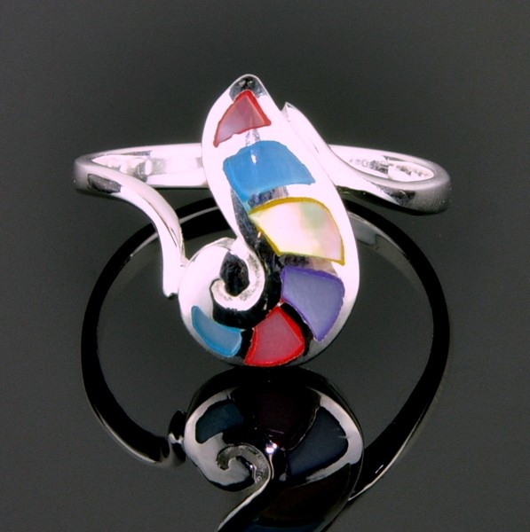 Кольцо серебро с перламутром Морской круиз скНПР-4140