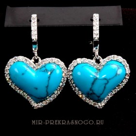 Серьги с бирюзой Влюбленность сПБР-358
