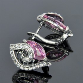 Серьги с цирконом Музыка сНЦР-2559