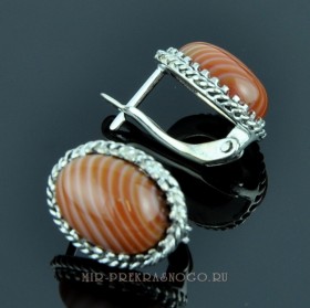 Серьги с сердоликом Патриция сНСР-1284