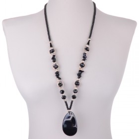 Бусы из агата, хрусталя и имитации агата "Магия Камня"