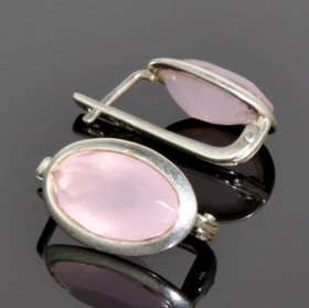 Серьги серебро с розовым кварцем Синди ссНКР-4560