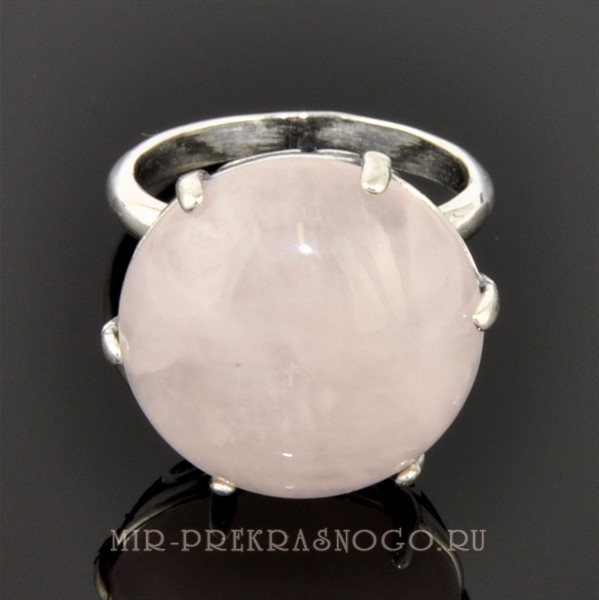 Кольцо с розовым кварцем Вулкан кНОБ-1029