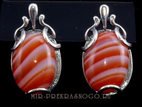 Серьги с сердоликом Прима сНСР-251