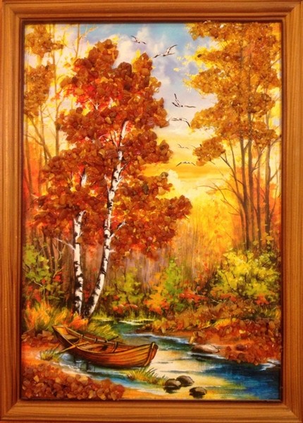 Картина из янтаря Волшебный Лес кян-2-906