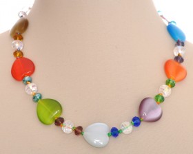 Бусы из кошачьего глаза и хрусталя "Маскарад"