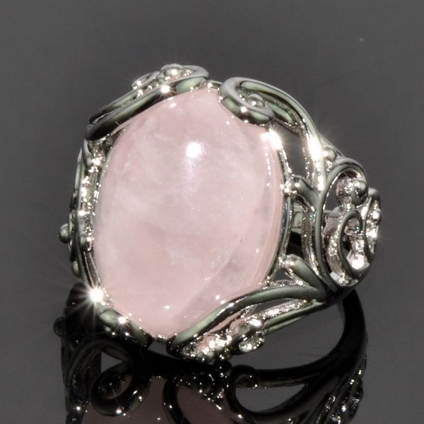 Кольцо с розовым кварцем Вензель кНКР-5815