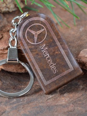 Брелок-автооберег "Мерседес" (Mercedes) обсидиановый