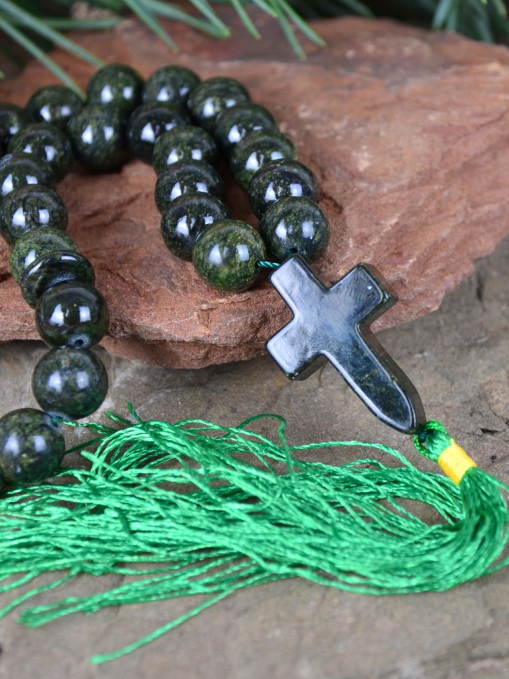 Четки с крестом "Православные" Змеевик 12 мм