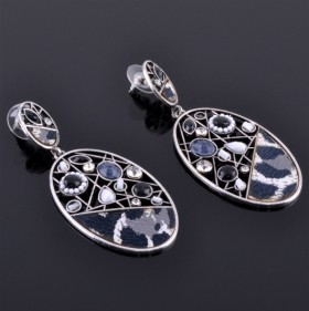 Серьги из комбинированного материала Африка сКМ-9019
