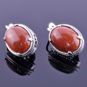 Серьги с авантюрином Эйфель сНАВ-7994