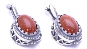 Серьги с авантюрином Мэдисон сНАВ-7966