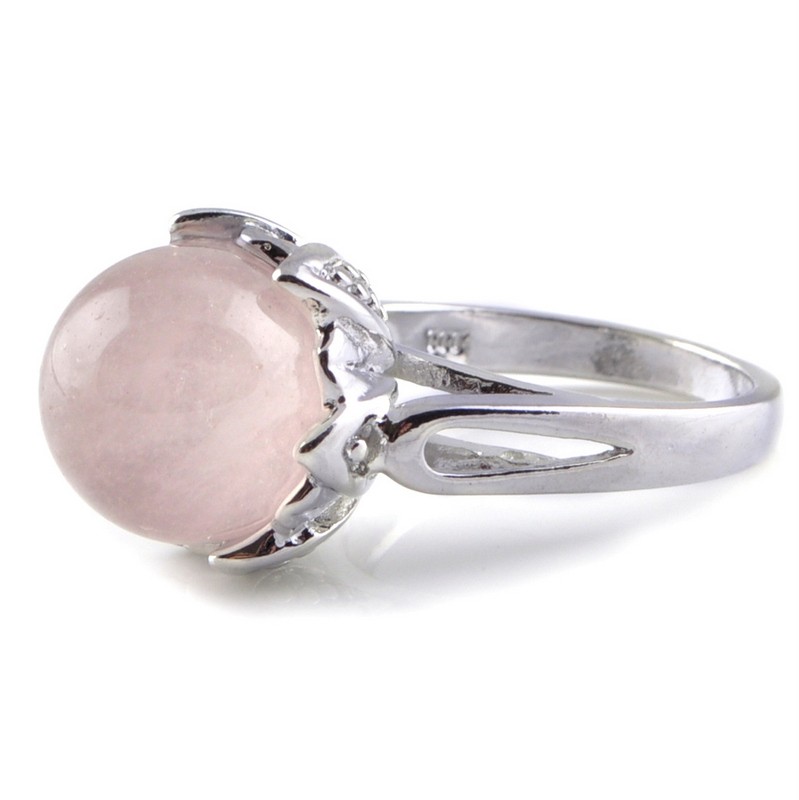 Кольцо с розовым кварцем "Бутон"