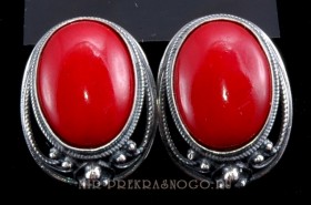 Серьги с кораллом Царица сПКО-200