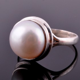 Кольцо серебро с жемчугом &quot;Галос&quot;