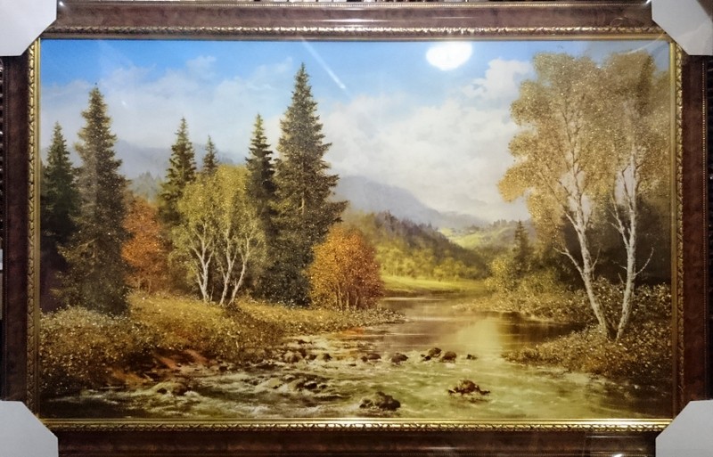 Картина янтарная большая "Осенняя"